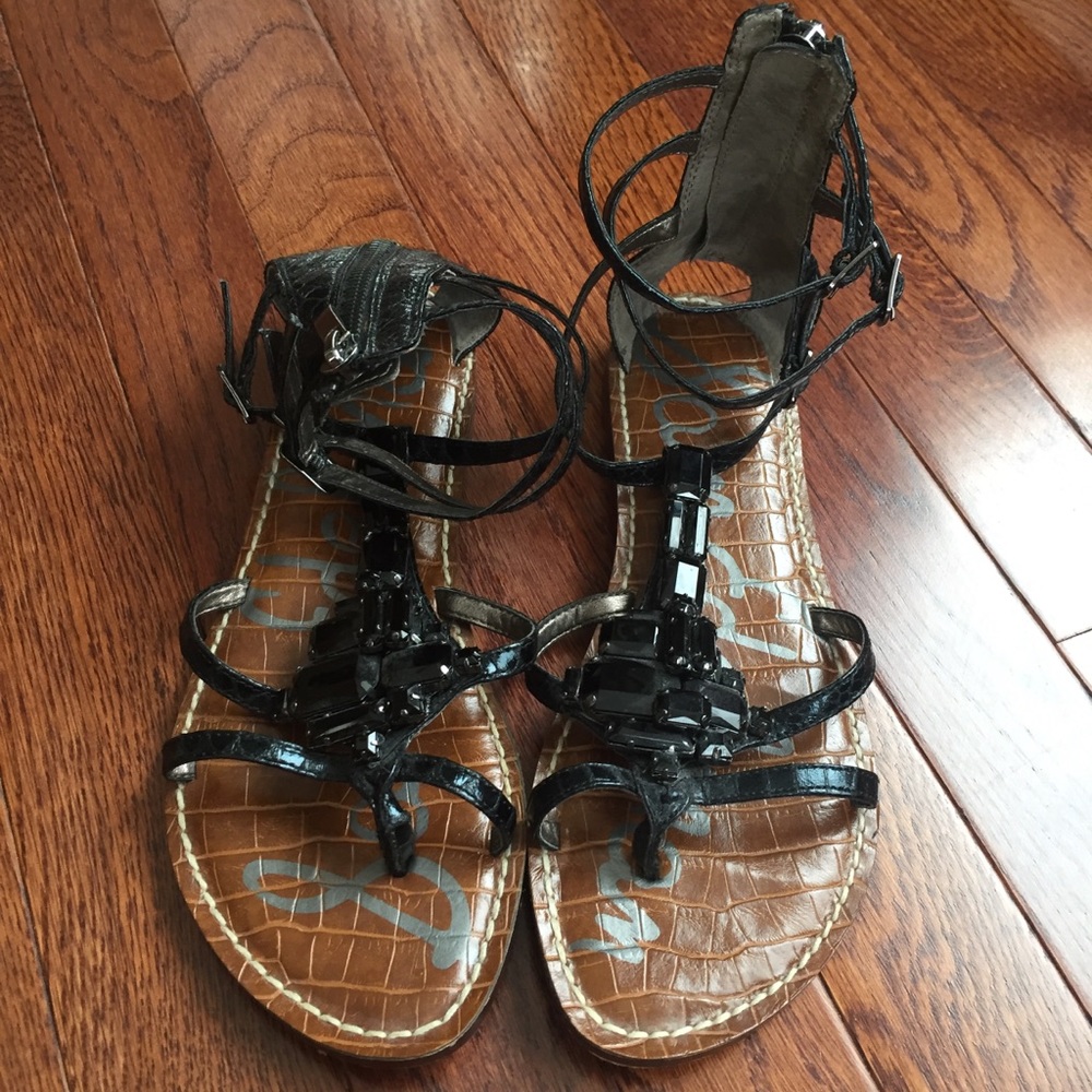 Sam Edelman Black Beaded Sandals
